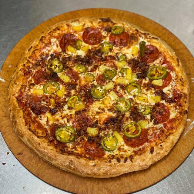Volcano Island Pizza.